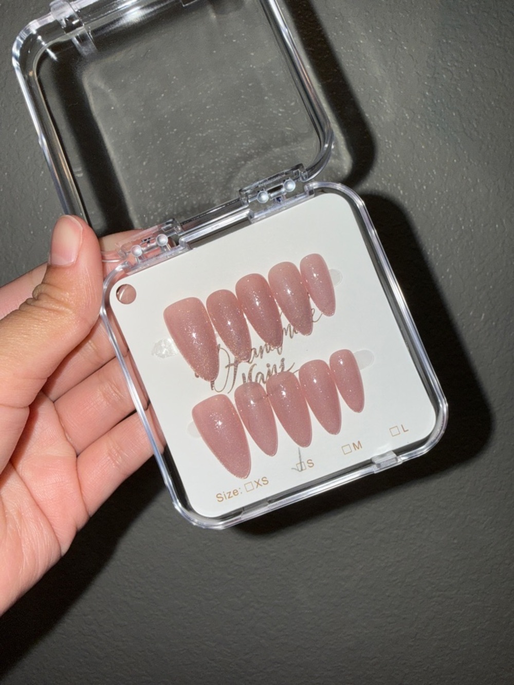 Neutral Shimmery Press-On Nails - Nude Pink Set